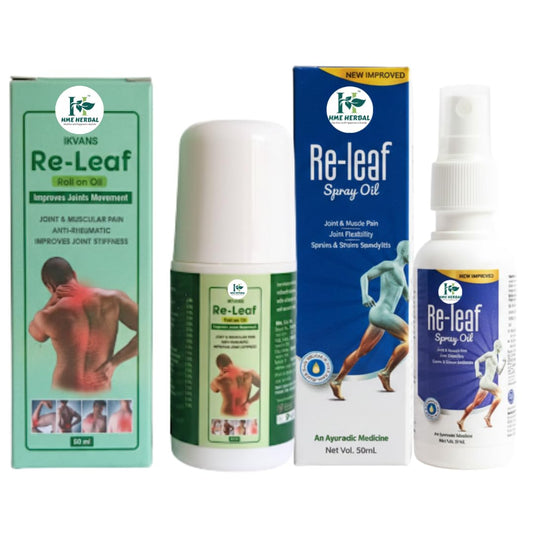 Quik Re-leaf Oil Ayurvedic | Pain Re-Leaf Spray and Roll-On Oil