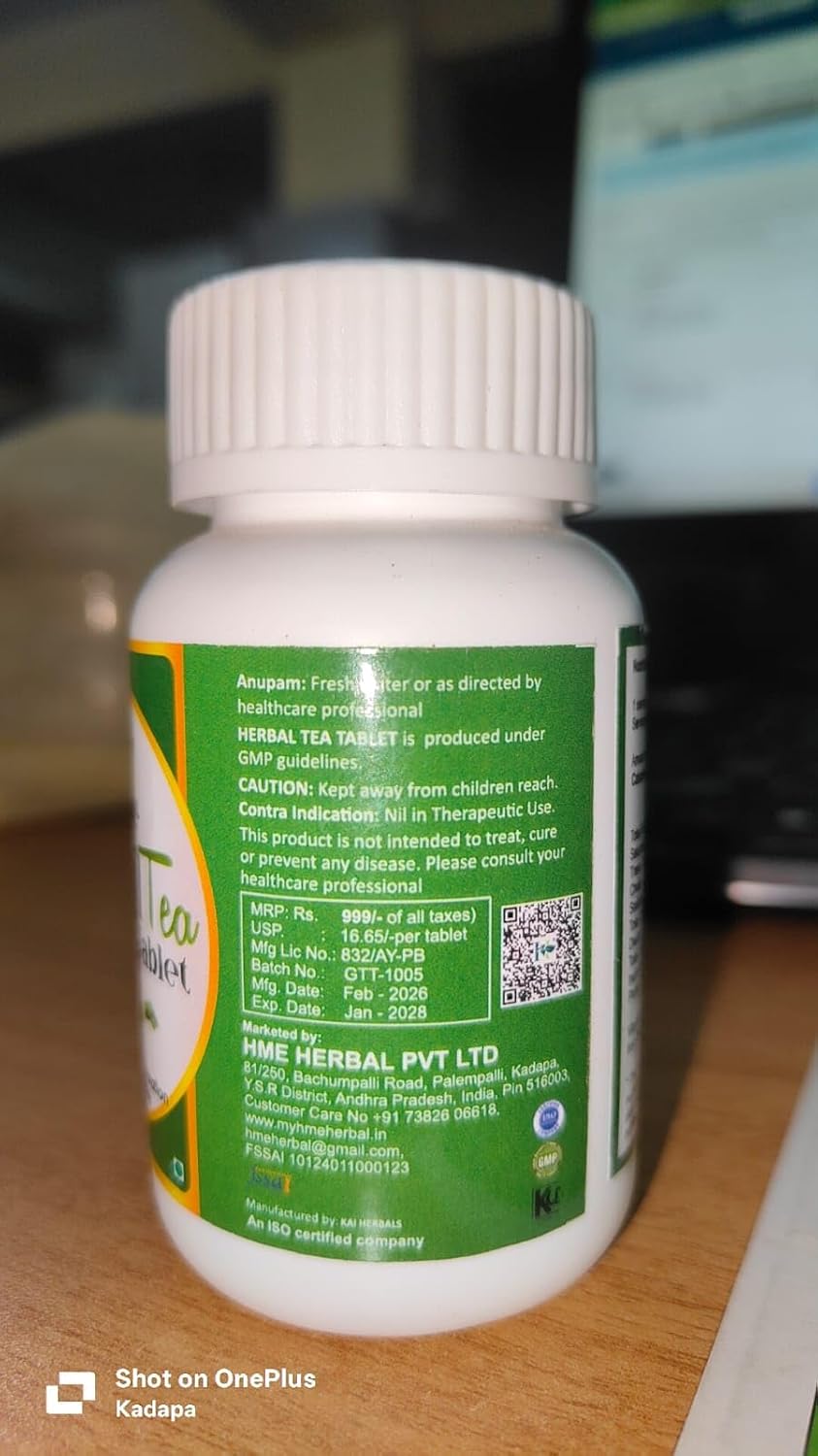 Herbal Tea Tablets | Natural Antioxidant, Energy & Brain Function